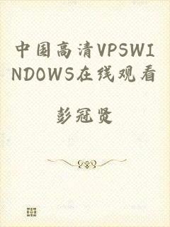 中国高清VPSWINDOWS在线观看