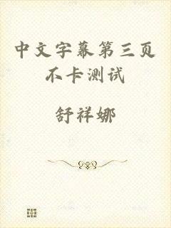 中文字幕第三页不卡测试